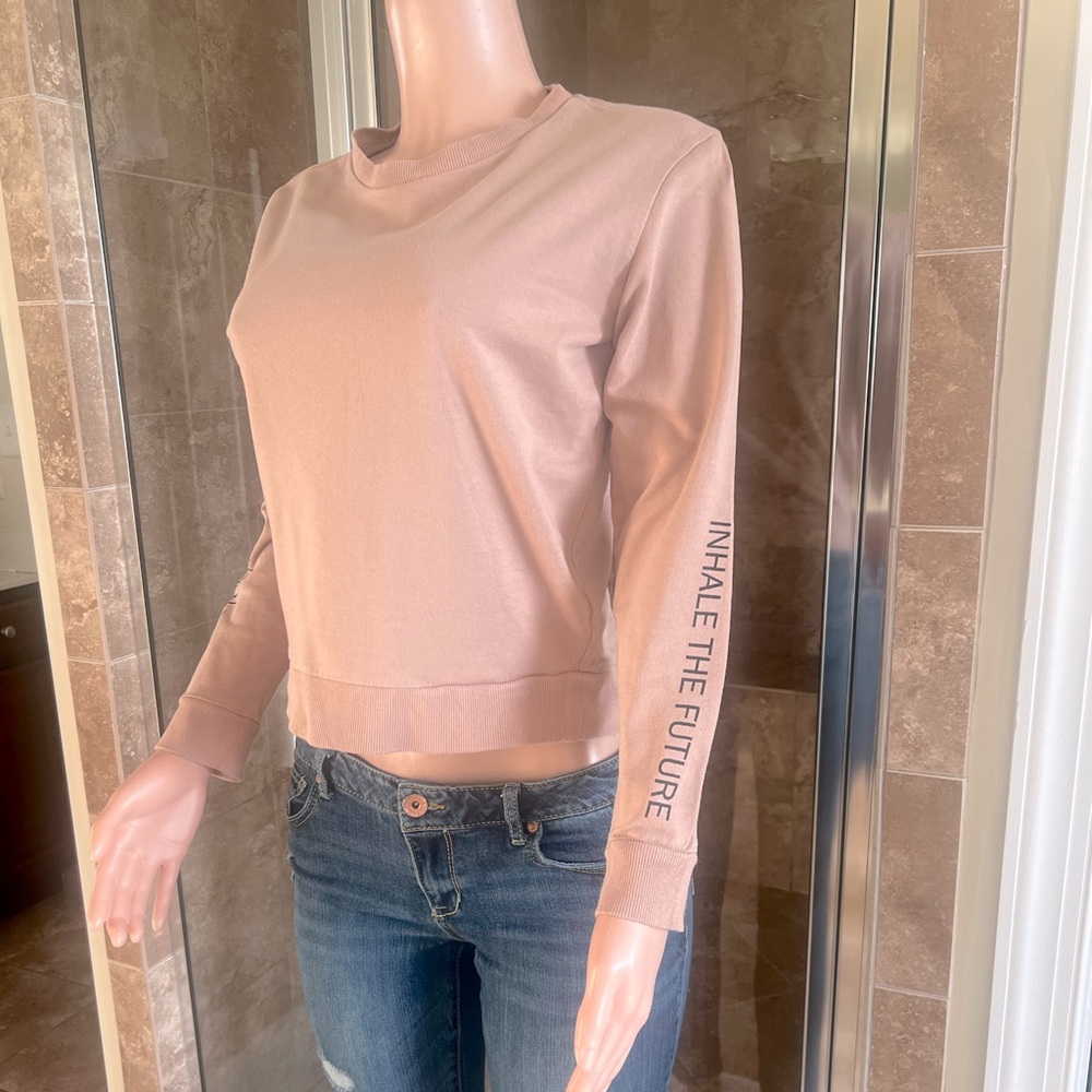 “Inhale the future, Exhale the past” H&M cotton shirt.  Size S. Excellent fit!